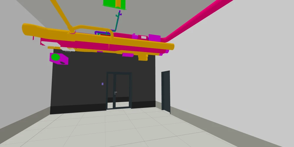 The same room in the model
